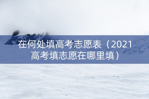 在何处填高考志愿表（2021高考填志愿在哪里填）