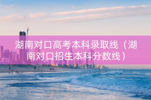 湖南对口高考本科录取线（湖南对口招生本科分数线）