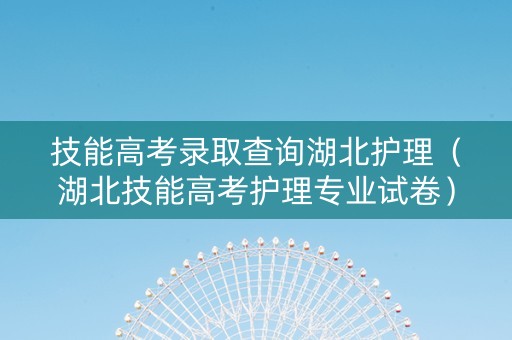 技能高考录取查询湖北护理（湖北技能高考护理专业试卷）