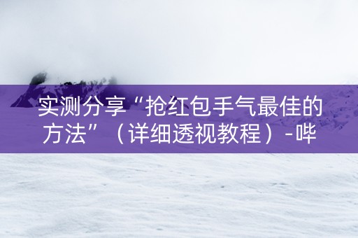 实测分享“抢红包手气最佳的方法”（详细透视教程）-哔哩哔哩