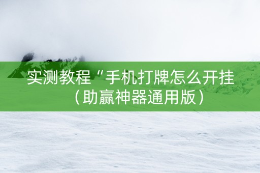 实测教程“手机打牌怎么开挂（助赢神器通用版）
