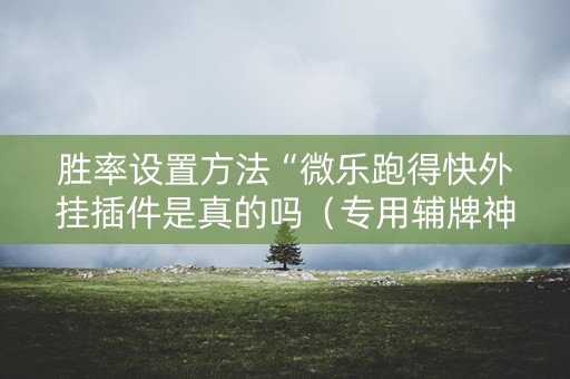 胜率设置方法“微乐跑得快外挂插件是真的吗（专用辅牌神器免安装）