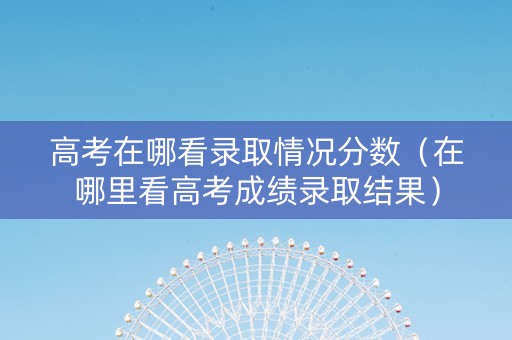 高考在哪看录取情况分数（在哪里看高考成绩录取结果）