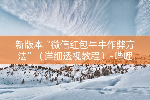 新版本“微信红包牛牛作弊方法”（详细透视教程）-哔哩哔哩