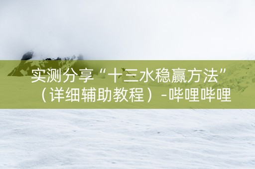 实测分享“十三水稳赢方法”（详细辅助教程）-哔哩哔哩