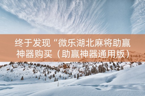 终于发现“微乐湖北麻将助赢神器购买（助赢神器通用版）