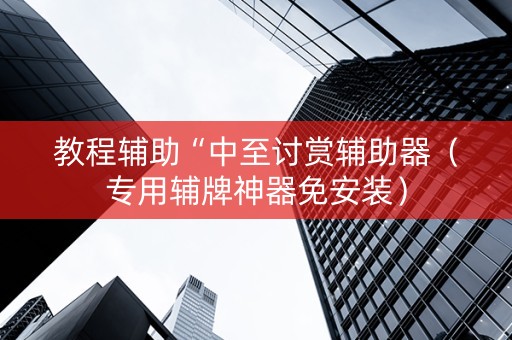 教程辅助“中至讨赏辅助器（专用辅牌神器免安装）