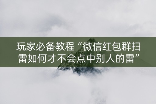 玩家必备教程“微信红包群扫雷如何才不会点中别人的雷”（详细透视教程）-哔哩哔哩