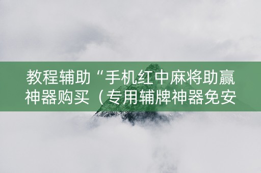教程辅助“手机红中麻将助赢神器购买（专用辅牌神器免安装）