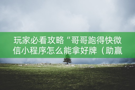 玩家必看攻略“哥哥跑得快微信小程序怎么能拿好牌（助赢神器通用版）