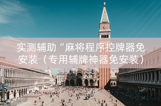 实测辅助“麻将程序控牌器免安装（专用辅牌神器免安装）