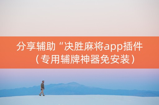 分享辅助“决胜麻将app插件（专用辅牌神器免安装）