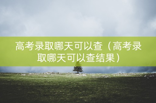 高考录取哪天可以查（高考录取哪天可以查结果）