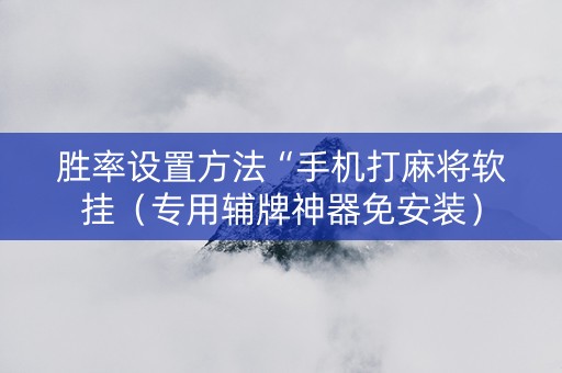 胜率设置方法“手机打麻将软挂（专用辅牌神器免安装）