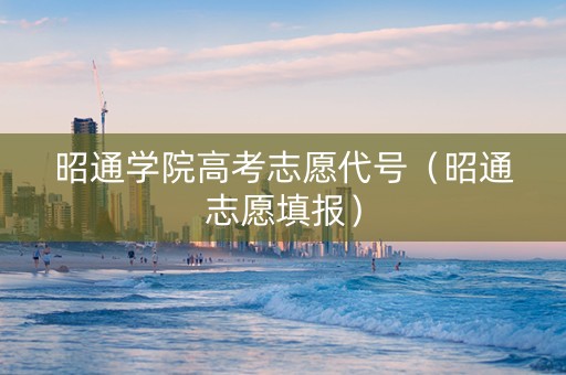 昭通学院高考志愿代号（昭通志愿填报）