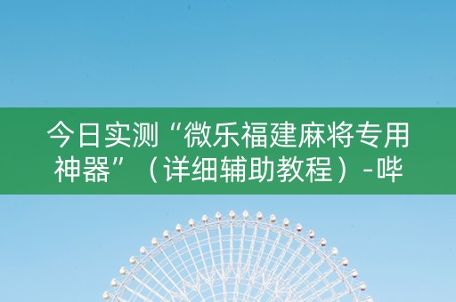 今日实测“微乐福建麻将专用神器”（详细辅助教程）-哔哩哔哩