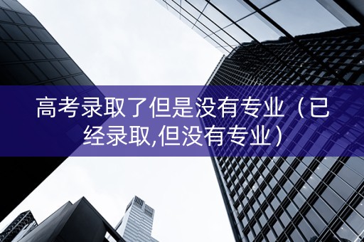 高考录取了但是没有专业（已经录取,但没有专业）