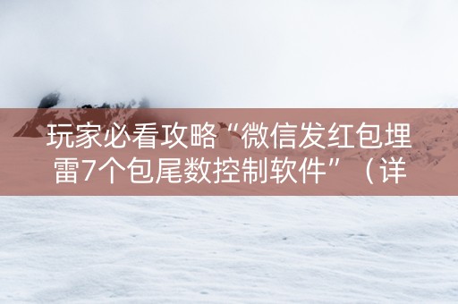 玩家必看攻略“微信发红包埋雷7个包尾数控制软件”（详细透视教程）-哔哩哔哩