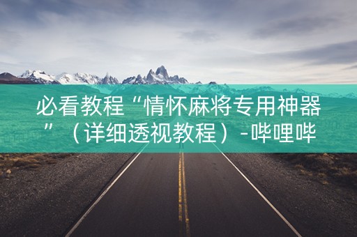 必看教程“情怀麻将专用神器”（详细透视教程）-哔哩哔哩
