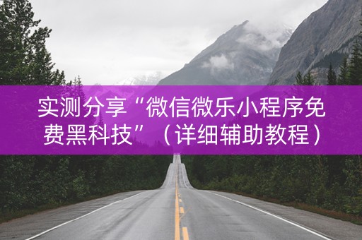 实测分享“微信微乐小程序免费黑科技”（详细辅助教程）-哔哩哔哩