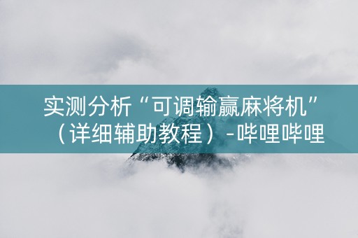 实测分析“可调输赢麻将机”（详细辅助教程）-哔哩哔哩