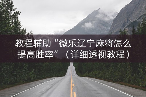 教程辅助“微乐辽宁麻将怎么提高胜率”（详细透视教程）-哔哩哔哩