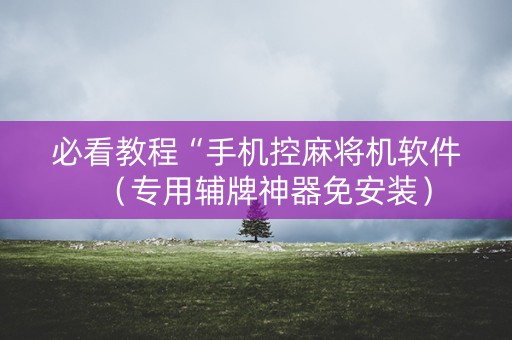 必看教程“手机控麻将机软件（专用辅牌神器免安装）