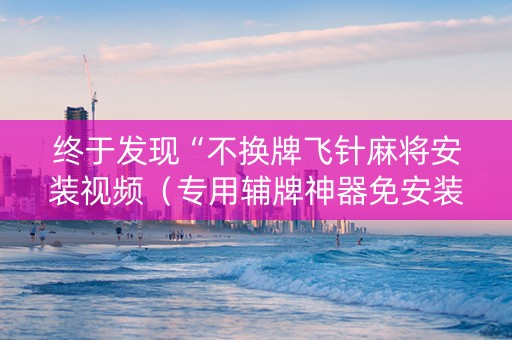 终于发现“不换牌飞针麻将安装视频（专用辅牌神器免安装）