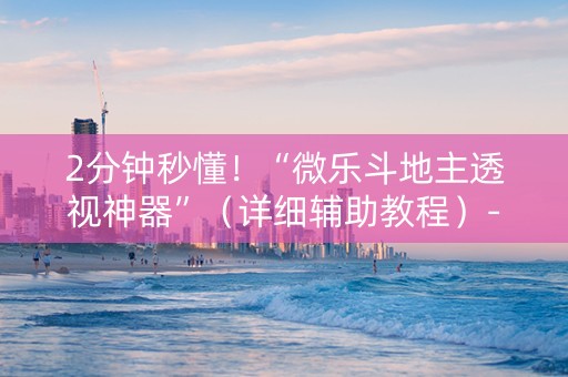 2分钟秒懂！“微乐斗地主透视神器”（详细辅助教程）-哔哩哔哩