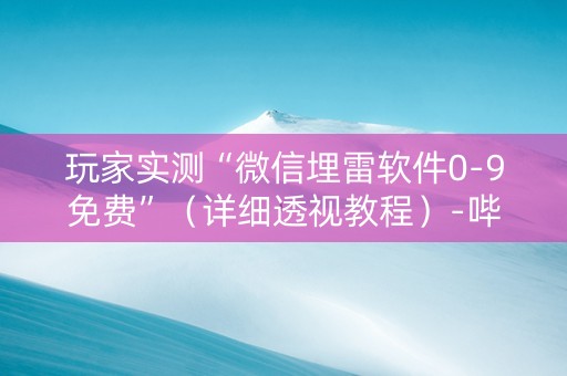 玩家实测“微信埋雷软件0-9免费”（详细透视教程）-哔哩哔哩
