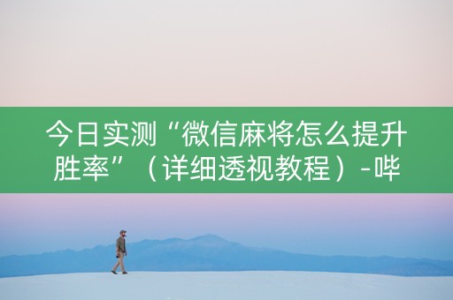 今日实测“微信麻将怎么提升胜率”（详细透视教程）-哔哩哔哩