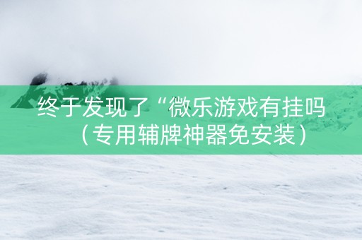 终于发现了“微乐游戏有挂吗（专用辅牌神器免安装）