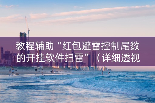 教程辅助“红包避雷控制尾数的开挂软件扫雷”（详细透视教程）-哔哩哔哩