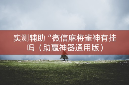 实测辅助“微信麻将雀神有挂吗（助赢神器通用版）