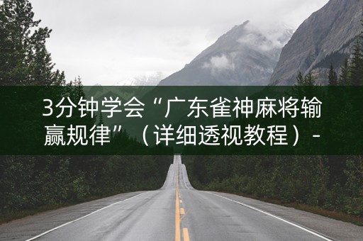 3分钟学会“广东雀神麻将输赢规律”（详细透视教程）-哔哩哔哩