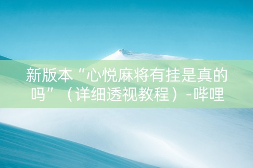 新版本“心悦麻将有挂是真的吗”（详细透视教程）-哔哩哔哩