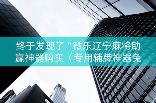 终于发现了“微乐辽宁麻将助赢神器购买（专用辅牌神器免安装）