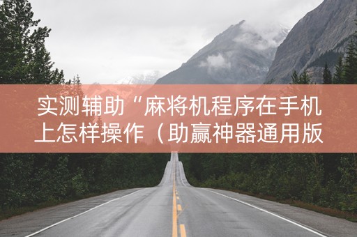实测辅助“麻将机程序在手机上怎样操作（助赢神器通用版）