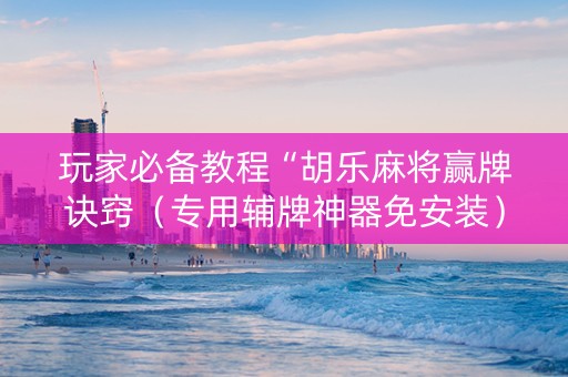 玩家必备教程“胡乐麻将赢牌诀窍（专用辅牌神器免安装）