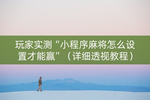 玩家实测“小程序麻将怎么设置才能赢”（详细透视教程）-哔哩哔哩
