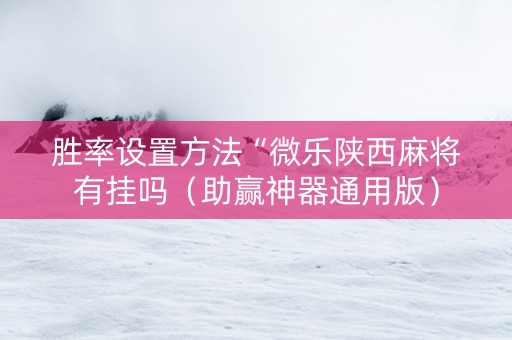 胜率设置方法“微乐陕西麻将有挂吗（助赢神器通用版）