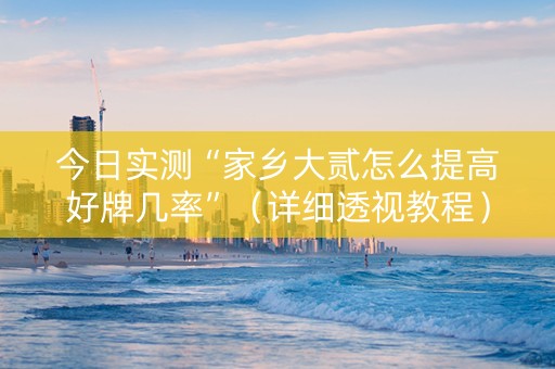 今日实测“家乡大贰怎么提高好牌几率”（详细透视教程）-哔哩哔哩