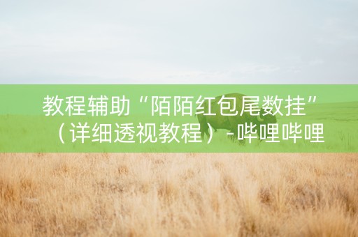 教程辅助“陌陌红包尾数挂”（详细透视教程）-哔哩哔哩