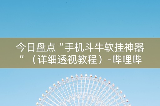 今日盘点“手机斗牛软挂神器”（详细透视教程）-哔哩哔哩