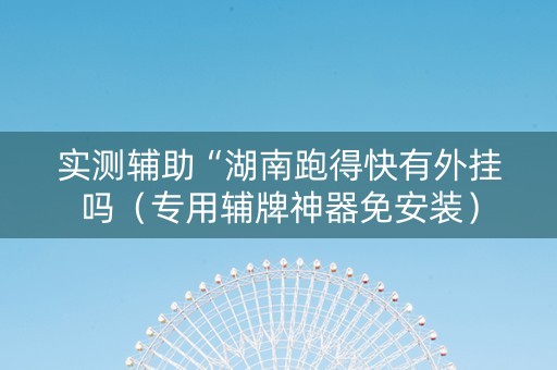 实测辅助“湖南跑得快有外挂吗（专用辅牌神器免安装）