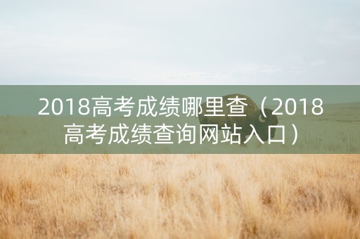 2018高考成绩哪里查（2018高考成绩查询网站入口）