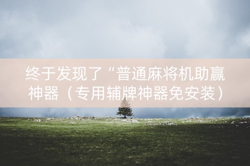 终于发现了“普通麻将机助赢神器（专用辅牌神器免安装）