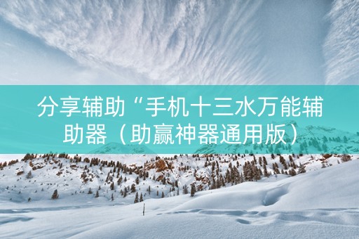 分享辅助“手机十三水万能辅助器（助赢神器通用版）