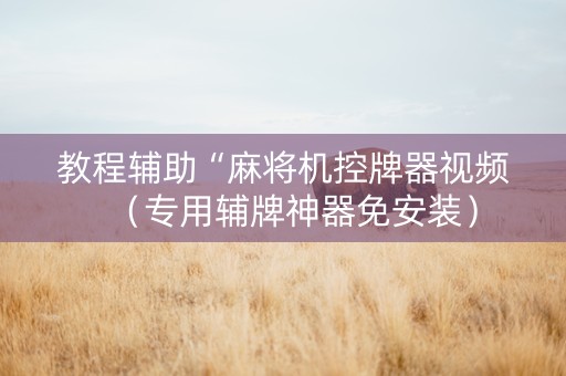 教程辅助“麻将机控牌器视频（专用辅牌神器免安装）