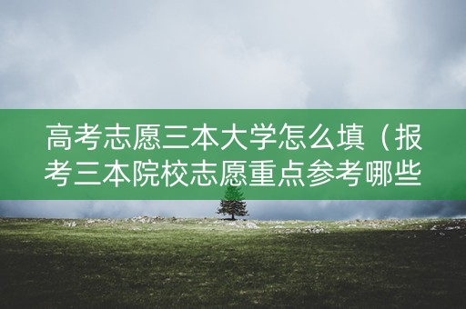 高考志愿三本大学怎么填（报考三本院校志愿重点参考哪些数据?）